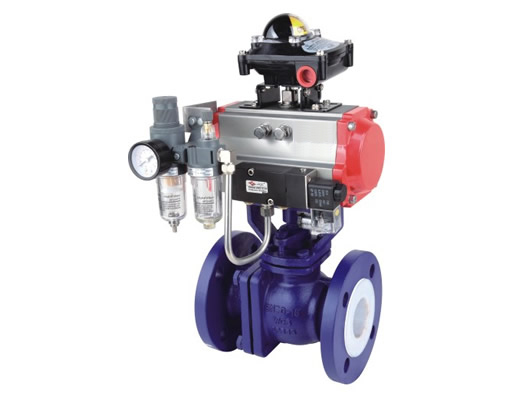 進口氣動單（dān）作用襯氟球閥（fá）